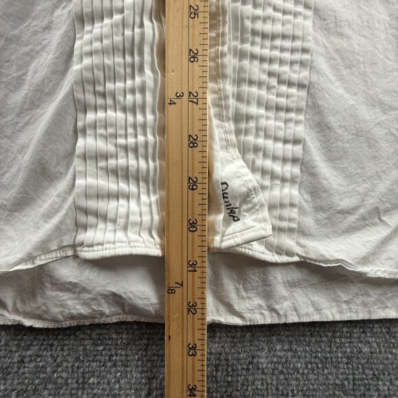 Gitman Bros Formal French Cuff Cotton Point 17.5 34 White Solid Button Up Shirt - Picture 11 of 14